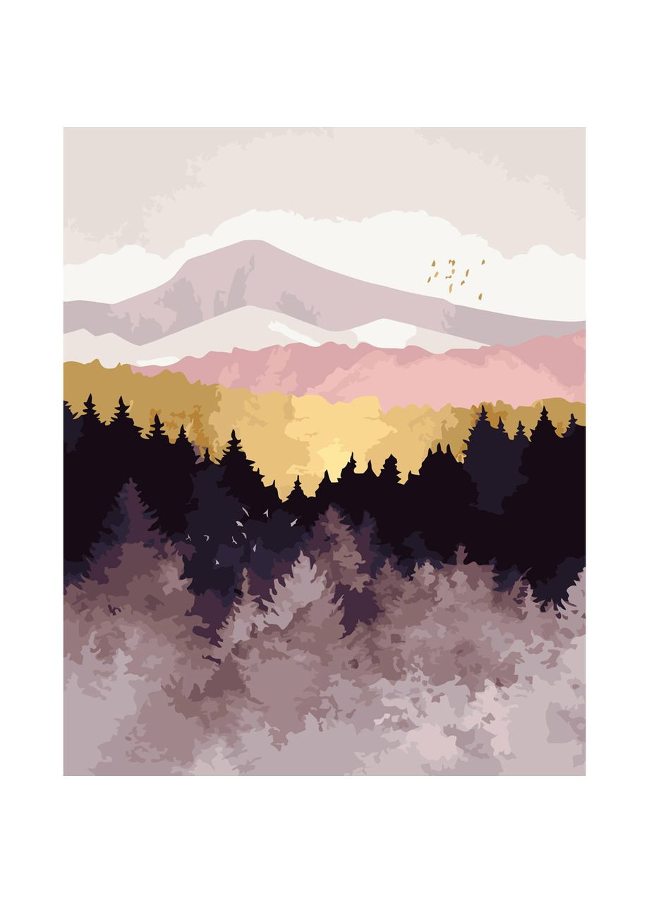 Картина по номерам ПРЕМИУМ Горе на рассвете с лаком размером см SY6021 Strateg (362428924)