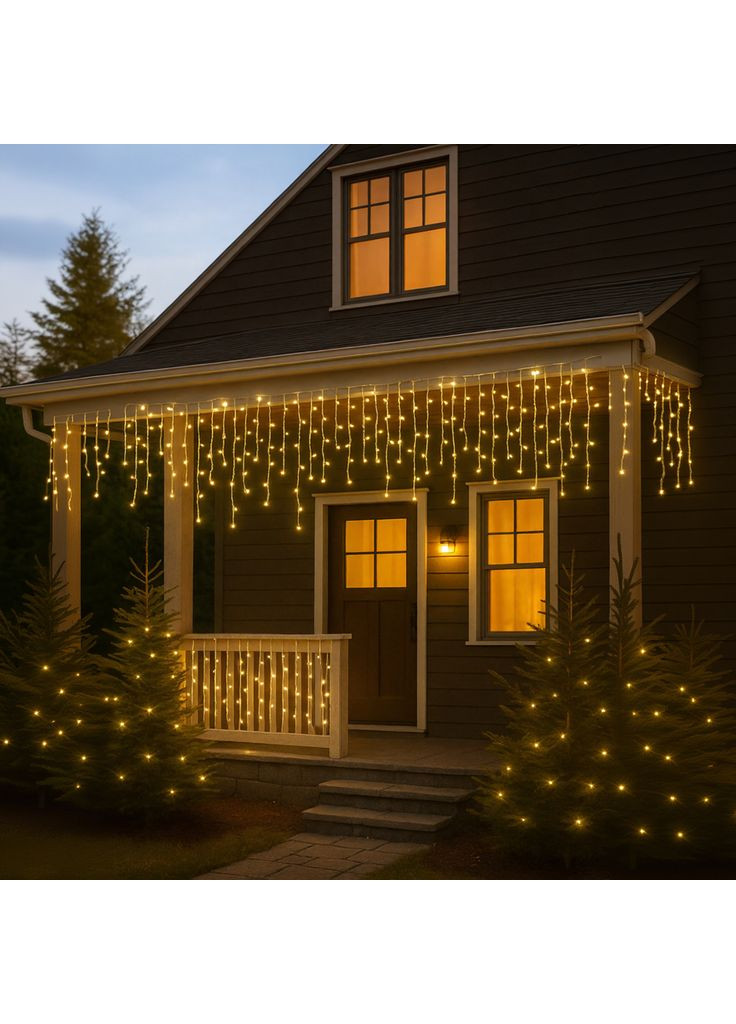 Вулична гірлянда Бахрома 12 м 200 LED жовта для зовнішнього оформлення декор для свята Garlando (370432155)