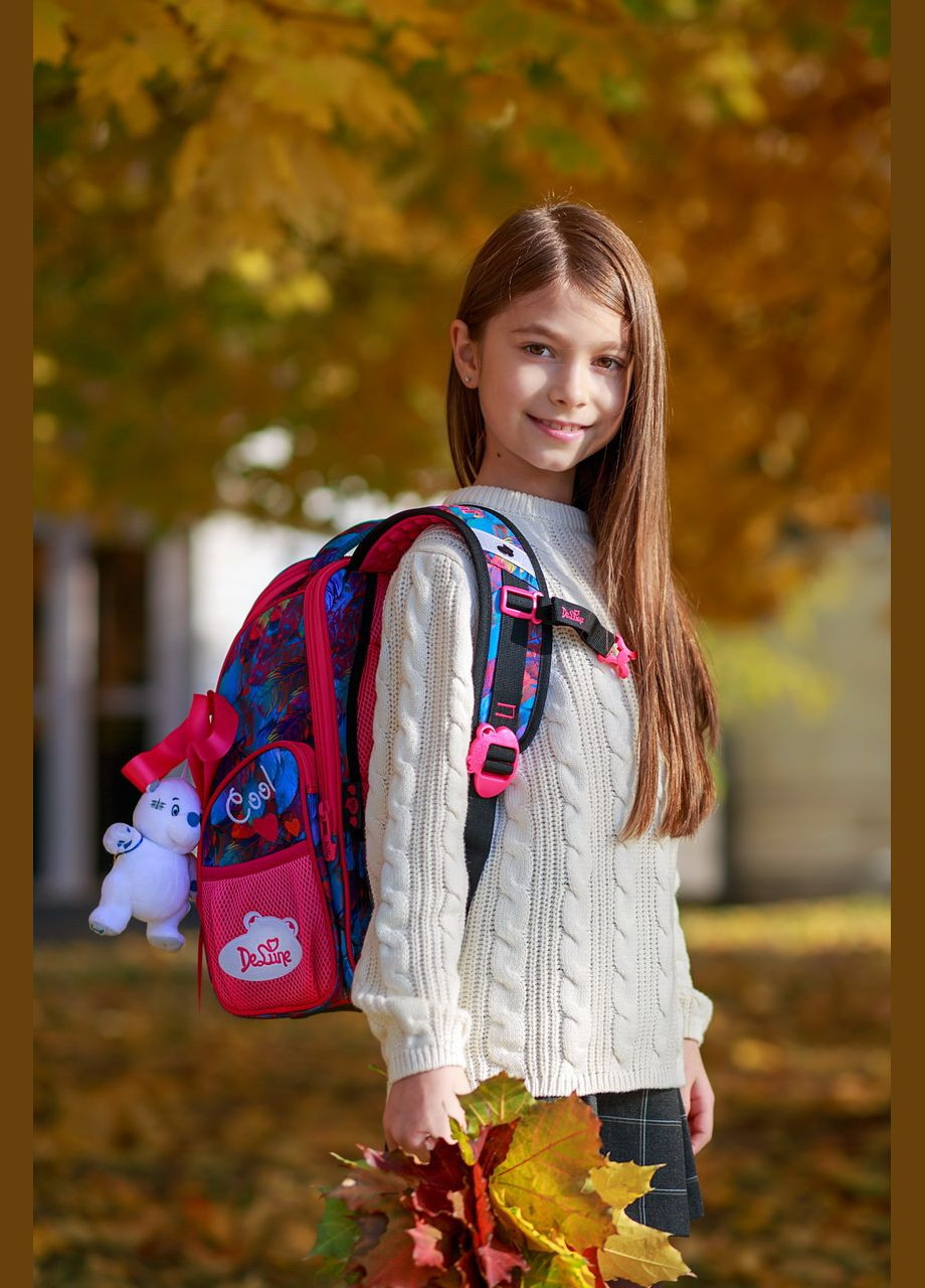 Школьный рюкзак (ранец) с ортопедической спинкой для девочки с Совой для первоклассниц 36х26х15,5 см (11-025) Delune (293504339)