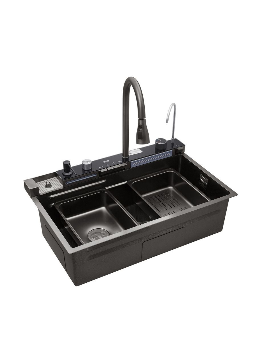 Кухонна мийка KRP Schwarze - SET7546ARTHM PVD (3.0/0.8 мм) Kroner (332972289)