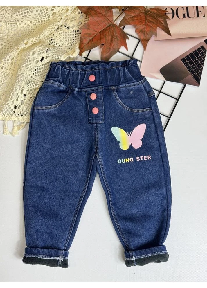 Джинси для дівчинки Young ster утеплені сині 10949 No Brand (365795594)