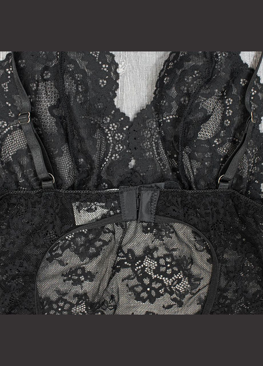 Облягаючий довгий пеньюар із квіткового мережива з трусиками-стрінгами No Brand Пеньюар + трусики (315348971)