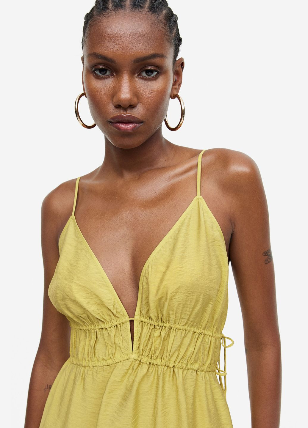 Гірчична повсякденний плаття, сукня H&M однотонна