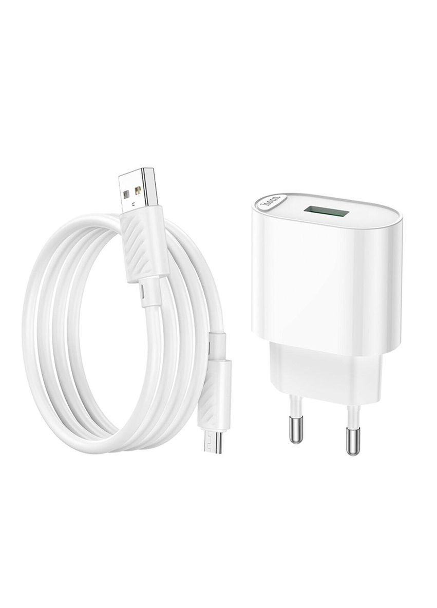 Зарядное для гаджетов C109A Fighter single port QC3.0 charger set(Micro) White Hoco (367724160)