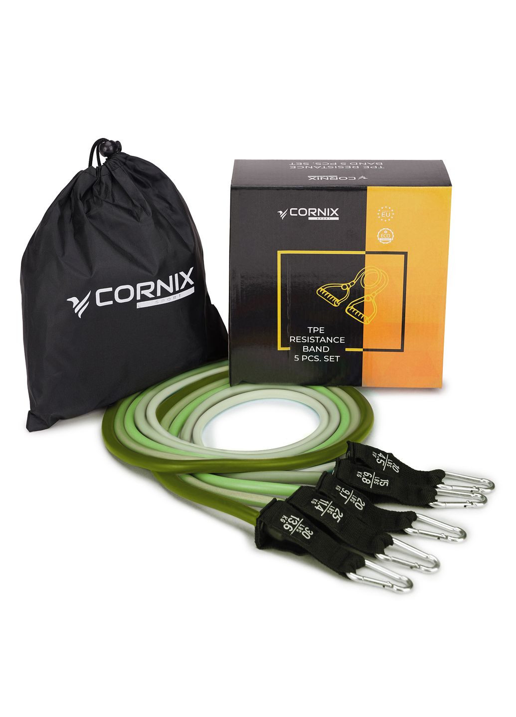 Набор трубчатых эспандеров 5 шт 4.5-13.6 кг XR-0255 Cornix (335056865)