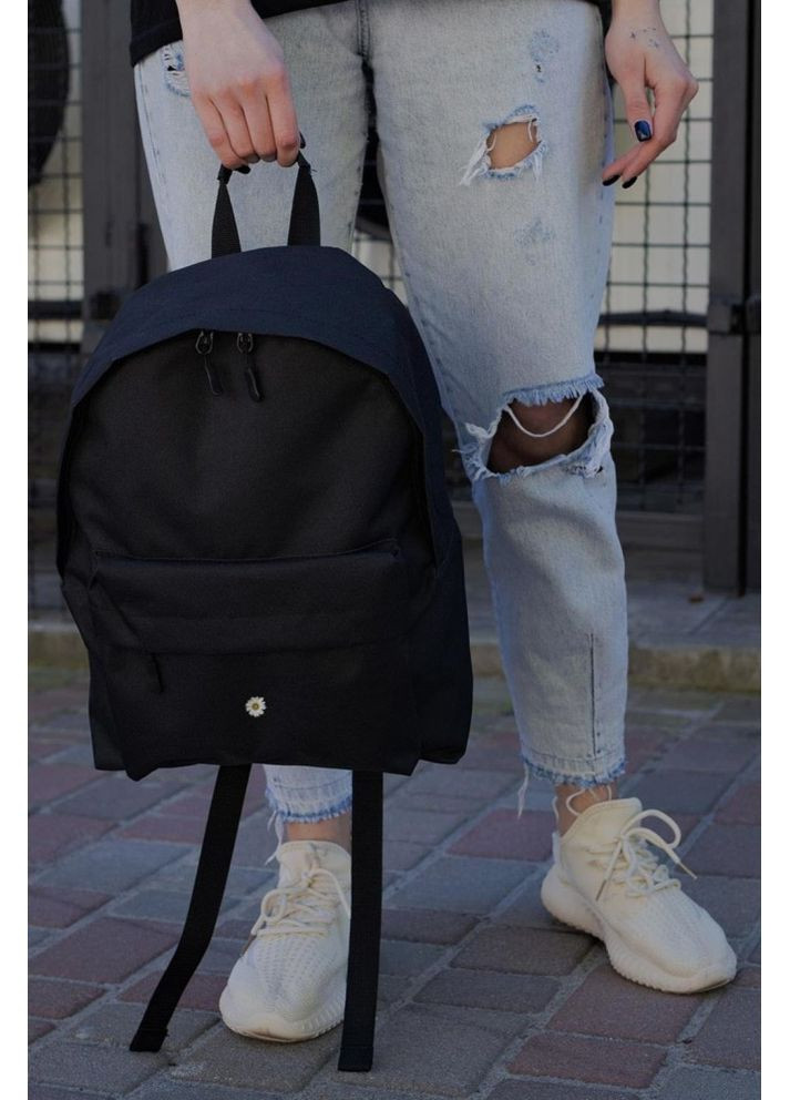 Повсякденний рюкзак шкільний Compact з принтом Flower Black Without (349454453)