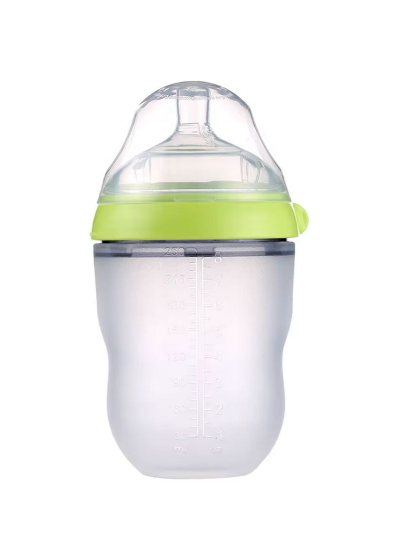 Бутылочка антиколиковая для кормления силиконовая, Мятная, 250 мл Mommy Bag (357494798)