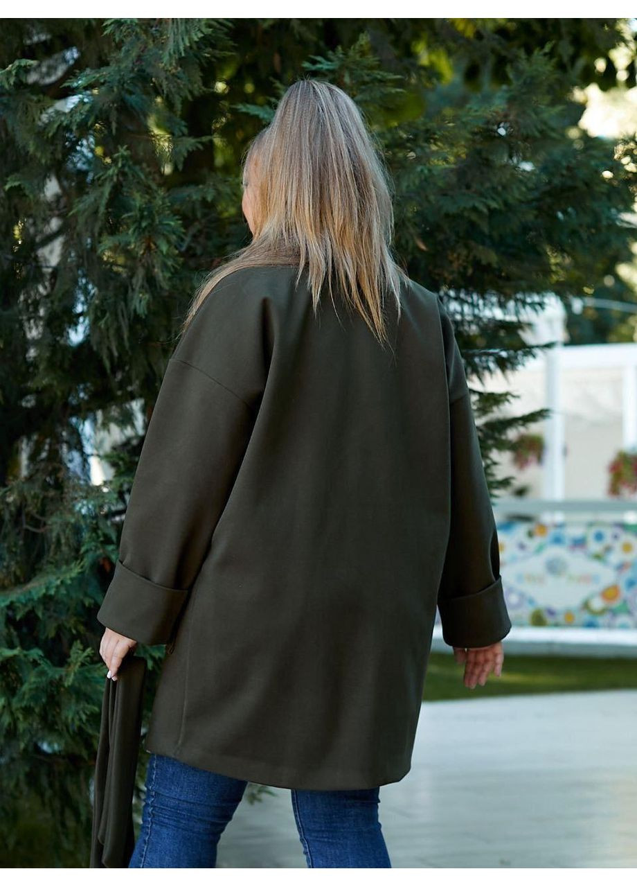 Оливкове (хакі) демісезонне Жіноче кашемірове пальто Sofia