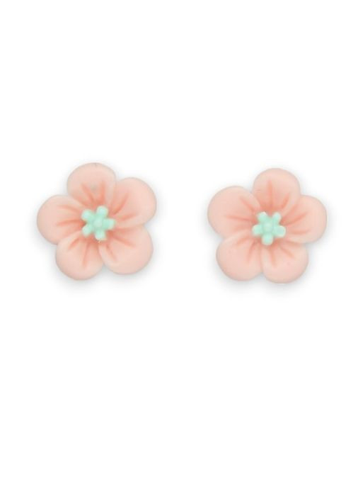 Сережки дитячі кліпси для вух без пробивання вуха "Квіткова Пишність" ніжно рожеві Liresmina Jewelry (289533645)
