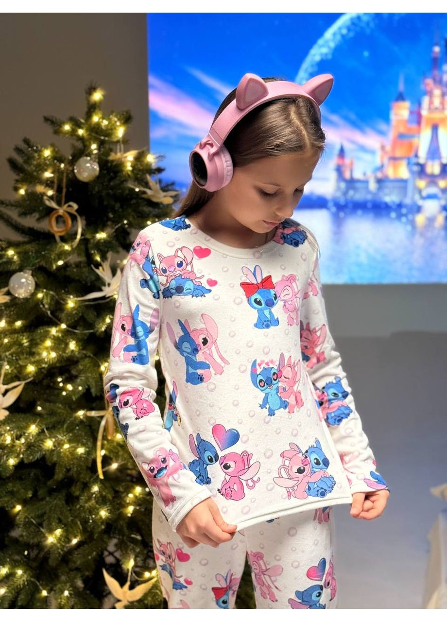 Біла всесезон дитяча піжамка з м’якого велюру для маленьких модниць — заміри в описі кофта + брюки DK/DL Мода без кордонів