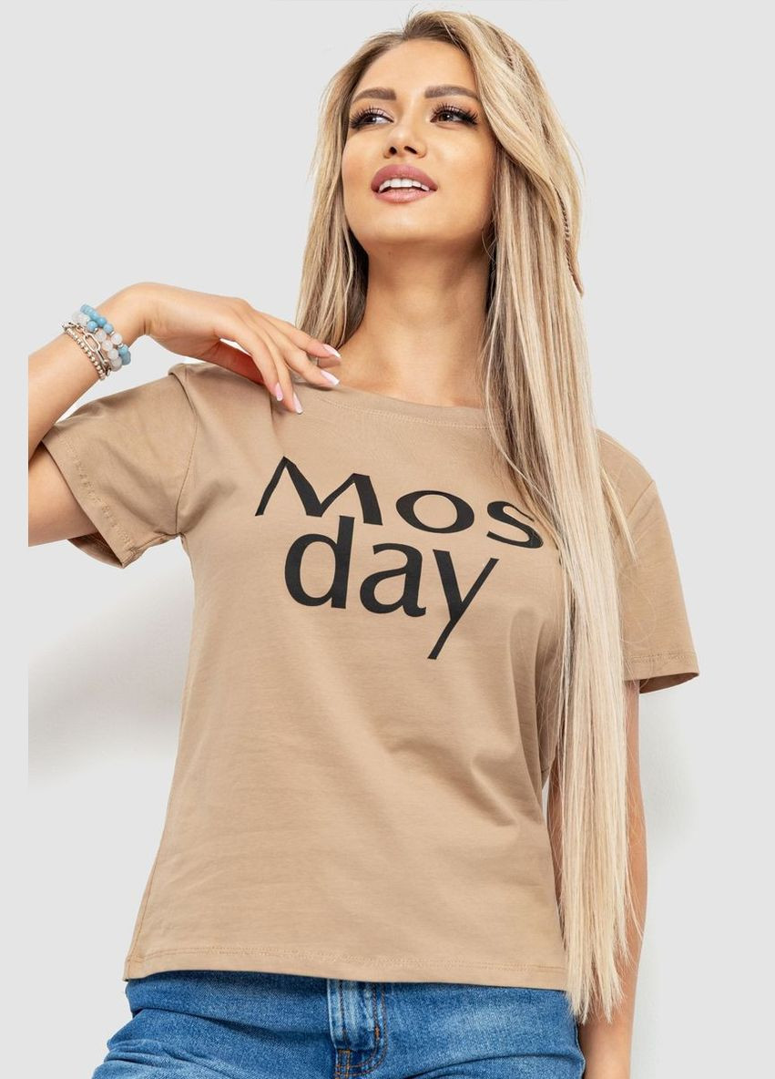 Бежева демісезон футболка жіноча з принтом, колір бежевий, Ager