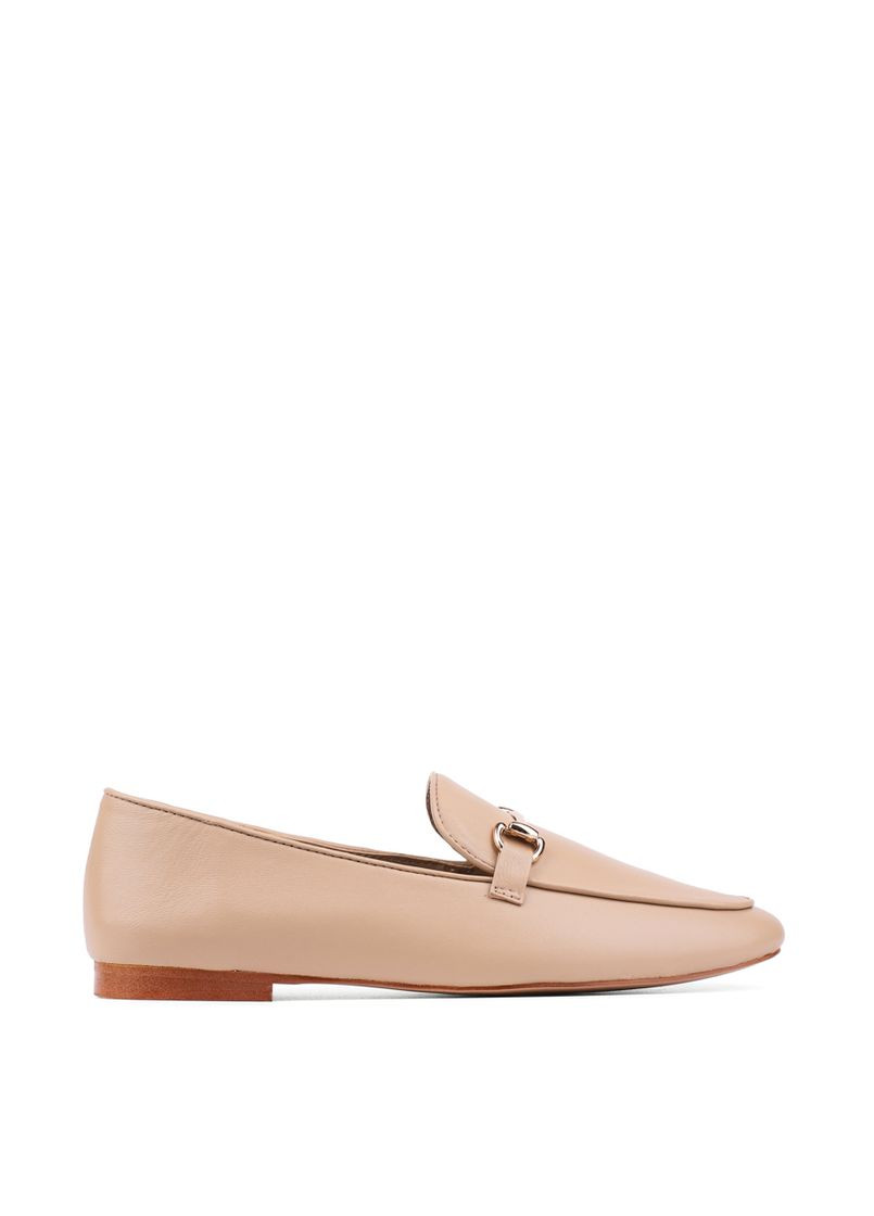 Бежевые женские слипперы 22a07-13 бежевый кожа MIRATON