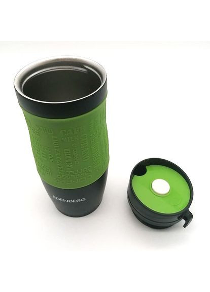 Термокружка EB-624 380 мл Термос чашка Нержавеющая сталь с силиконовым нескользящим держателем Edenberg (360544311)