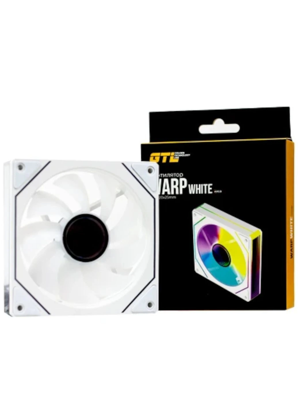 Кулер для корпусу 120mm White PWM ARGB, вентилятор для ПК комп'ютера білий активне охолодження GTL Warp (396319346)