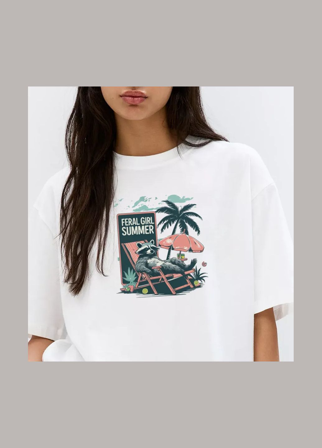 Термоаппликация "Feral girl" енот (6933) No Brand (335812123)