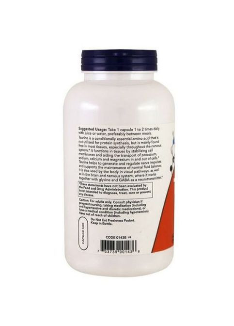 Taurine, Double Strength 1000 mg 250 Veg Caps NF0143 Now Foods (362419194)