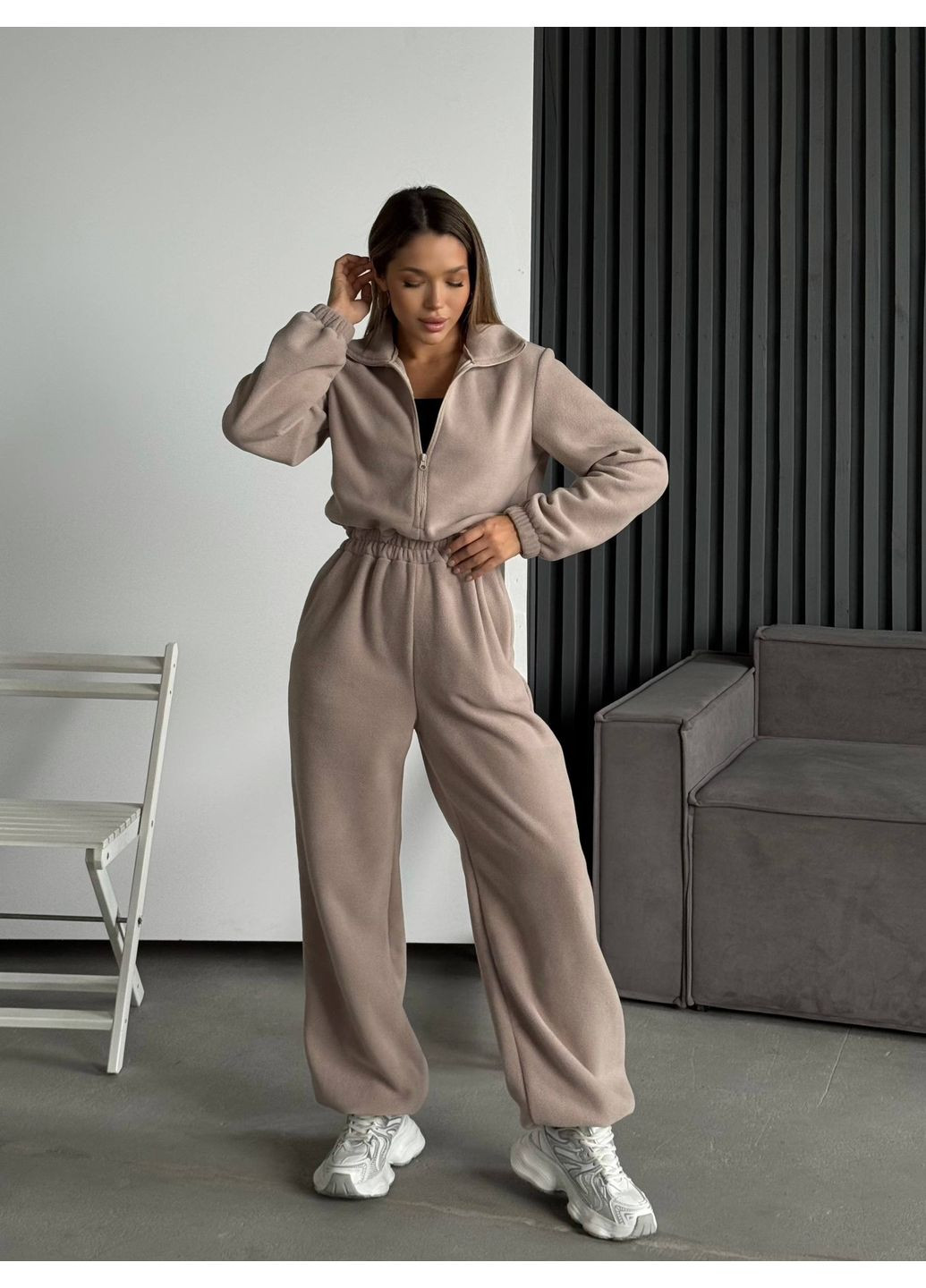 Комбинезон N.Family однотонний бежевий кежуал