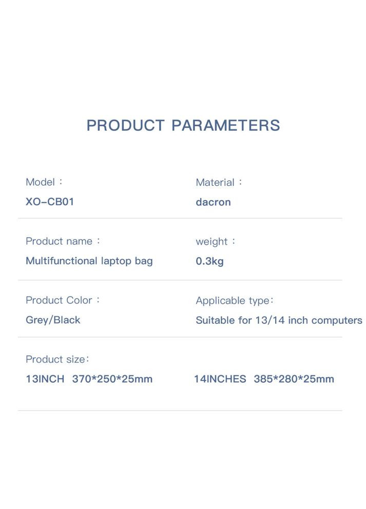 Сумка для ноутбука CB01 13 дюймов для макбука 370*250*25 мм черная XO (355412596)