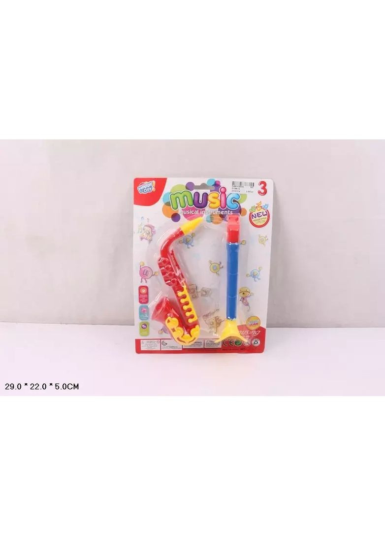 Іграшка музичні інструменти саксофон та дудка 2Y368-12 планшет 29*22*5см No Brand (362431580)