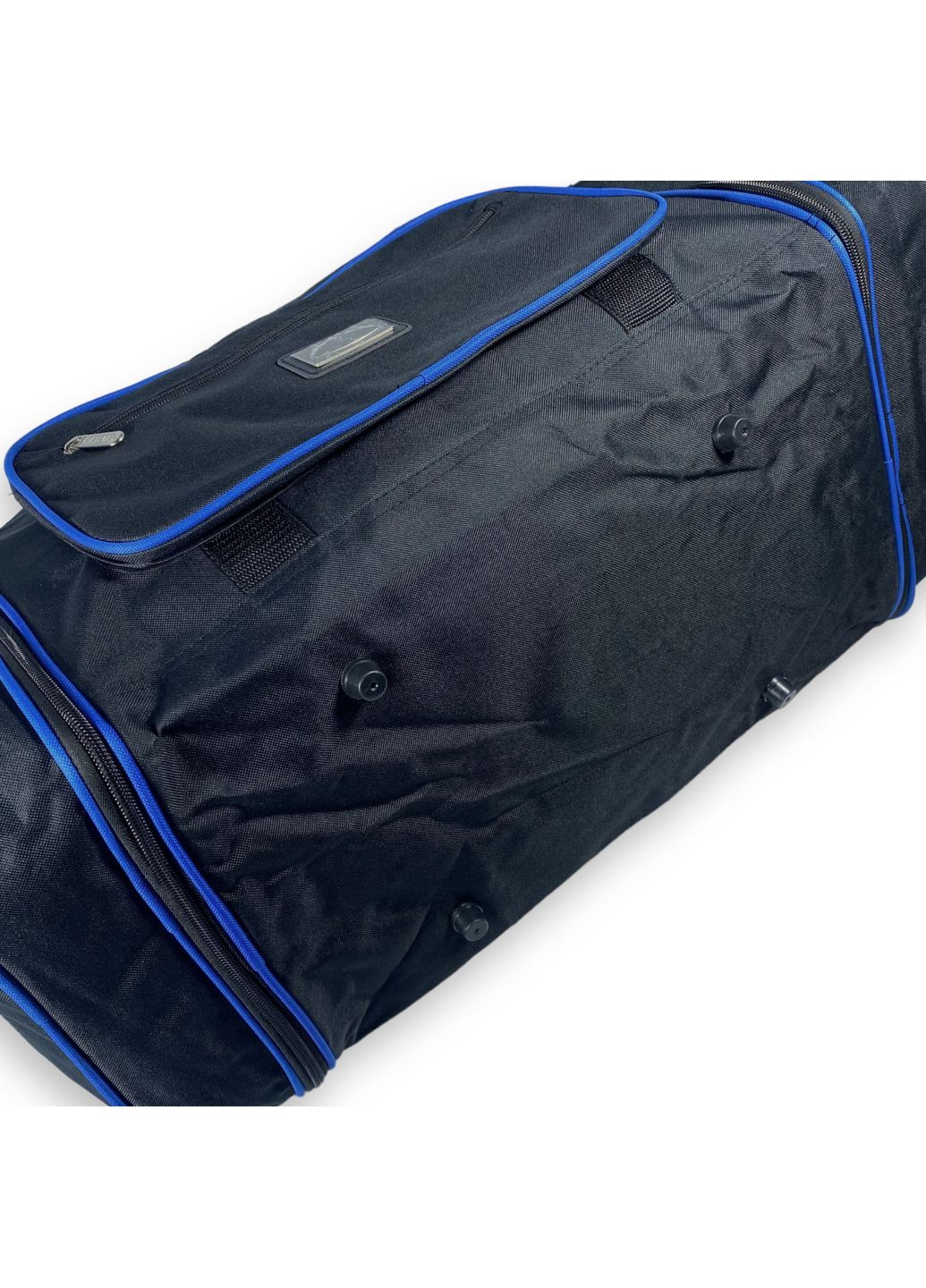 Дорожня сумка одне відділення бокові кишені фронтальні кишені розмір: 60(70)*30*30см чорносиня Kaiman (266912168)