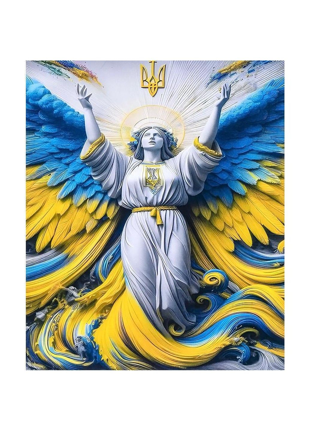 Алмазная вышивка мозаика Родина-мать Герб Символика флаг Украина ВСУ на подрамнике полная 5d 40х50 см IMAGE48 No Brand (332207865)