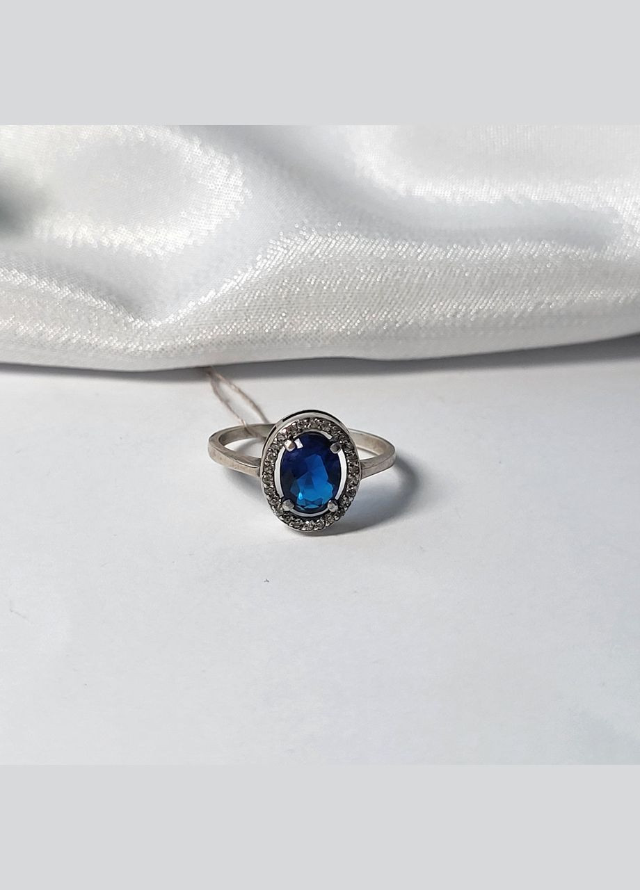 Кольцо серебряное женское кольцо вставка синий куб.цирконий 17 размер серебро 925 11095 2.10г No Brand (306741261)