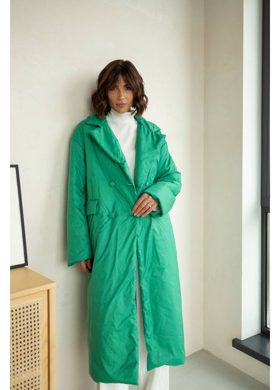 Зеленое Пальто MONRO из плащевки цвет трава milirud