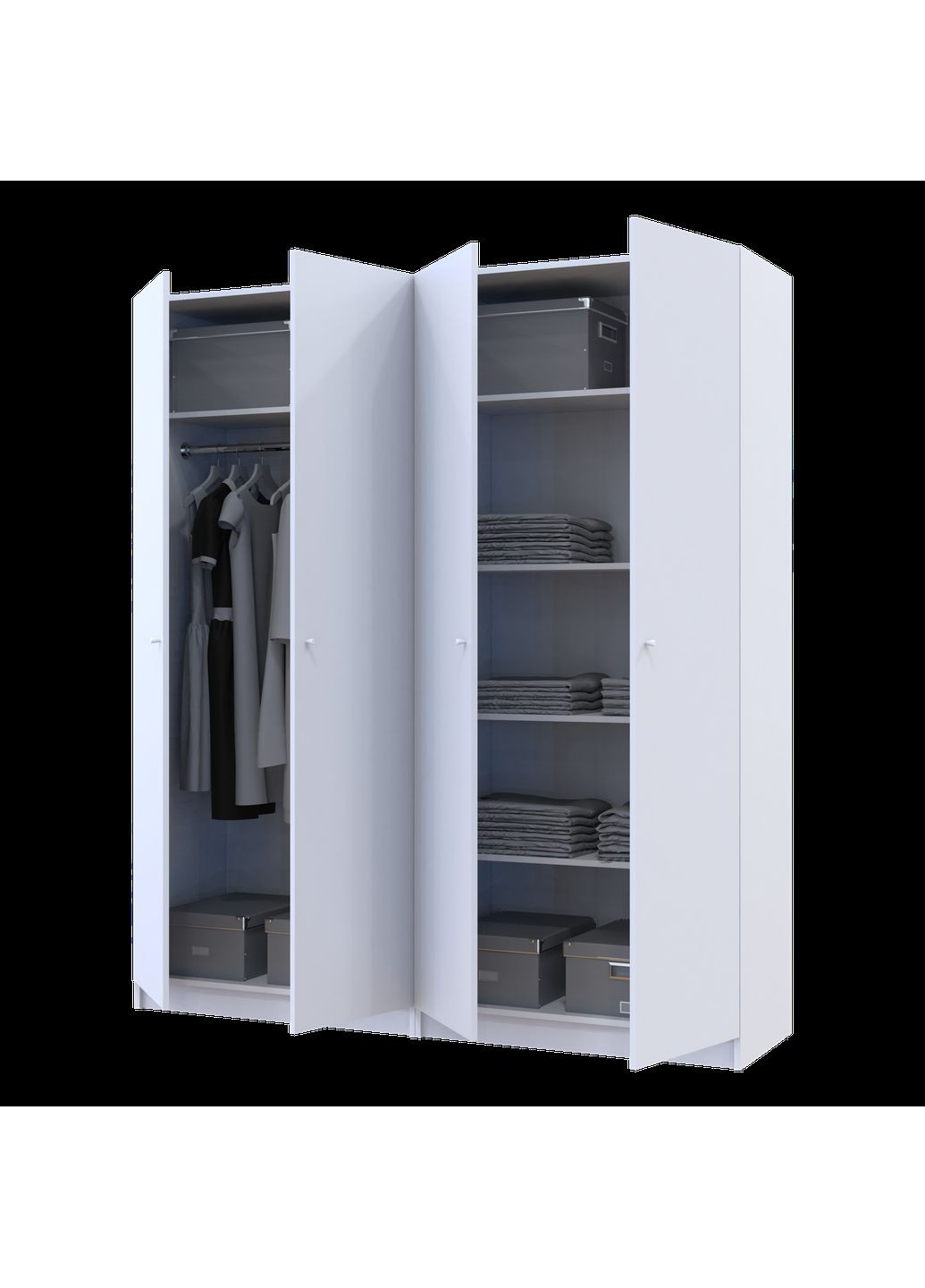 Комплект шаф для одягу з полицями Промо (2 шт.) 180х48х204 см Білий (DRS-011464) Doros (361443807)