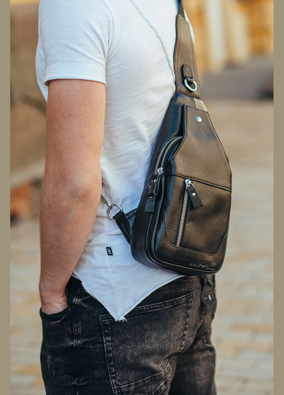 Кожаный мужской слинг рюкзак на одно плече A25F-617-1A Tiding Bag (359380734)