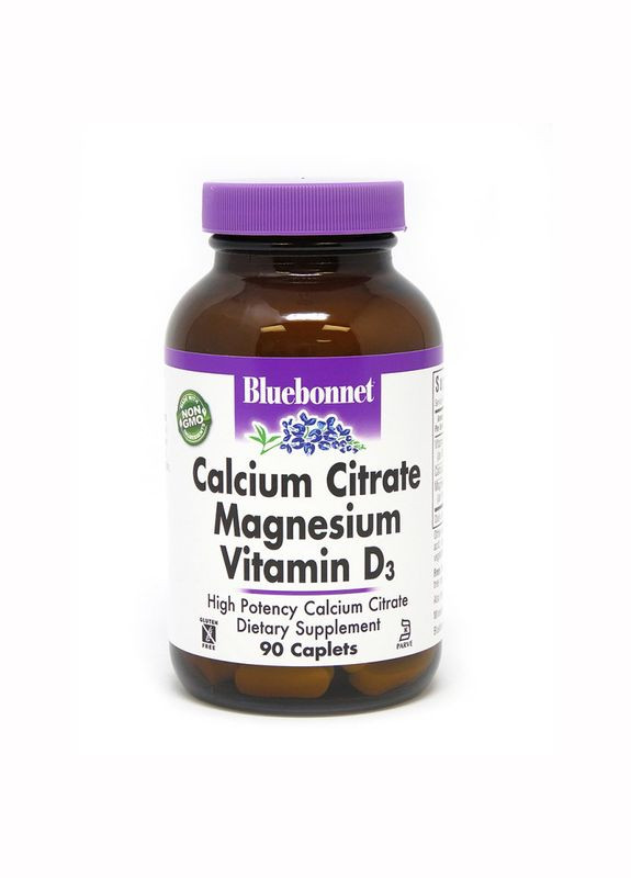 Вітаміни та мінерали Calcium Citrate Magnesium Vitamin D3, 90 каплет Bluebonnet Nutrition (333339349)