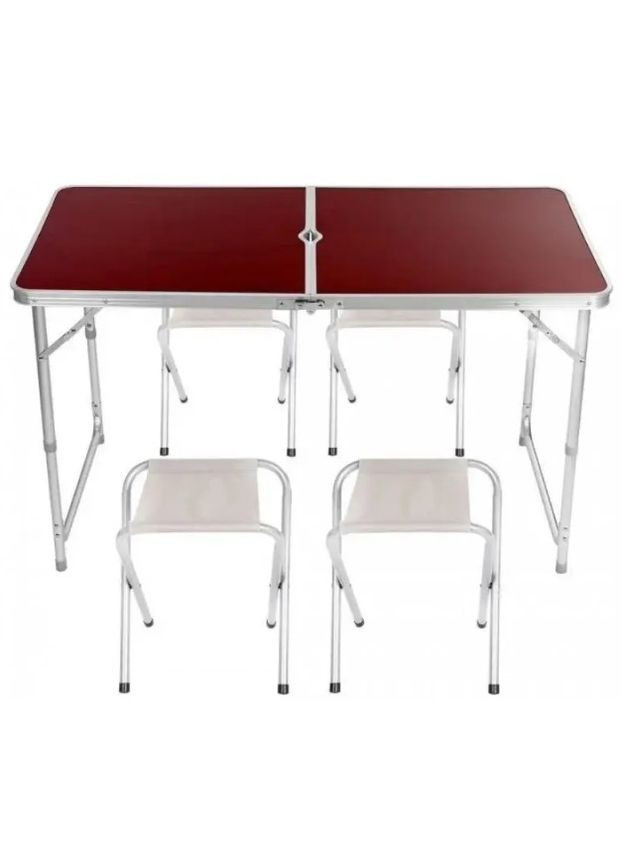 Стол алюминиевый раскладной для пикника и туризма со стульями (1756374574) No Brand (330004564)