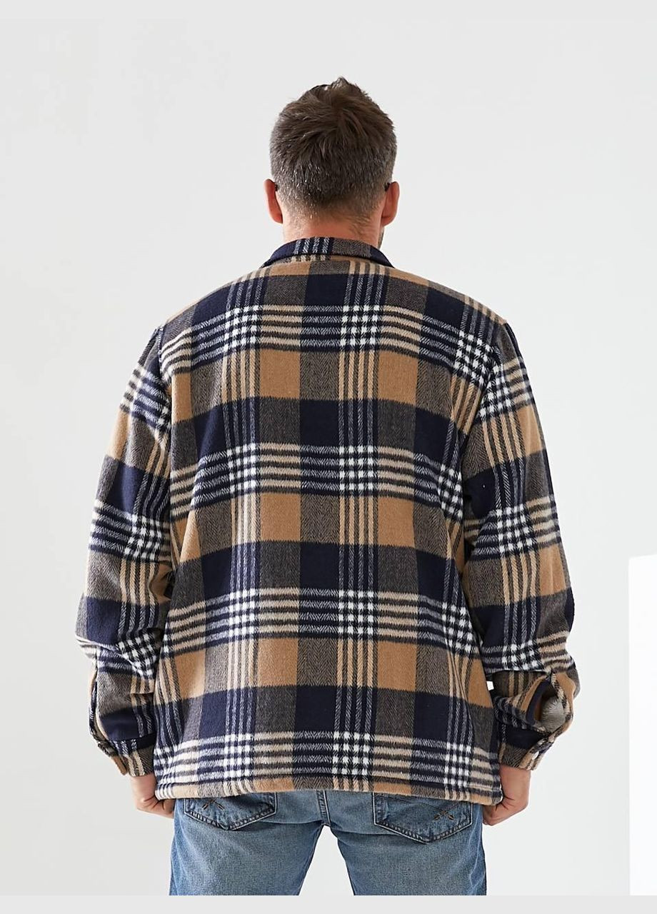Пудрова зимня куртка-сорочка для чоловіків "для осені-весни - бездоганний вибір" b-305, пудровий Sofia