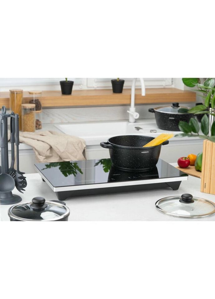 Кастрюля с крышкой Anzio AR2420GE 20 см 2.5 л черная Ardesto (335972650)