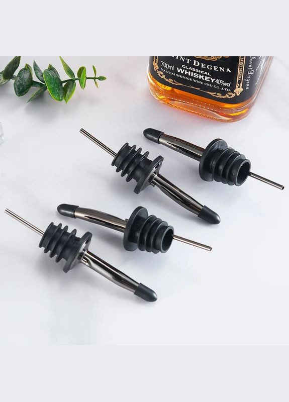 Набір гейзерів корок-носик дозатор з захисним ковпачком Bar House pourer 4 шт Чорний No Brand (305774475)