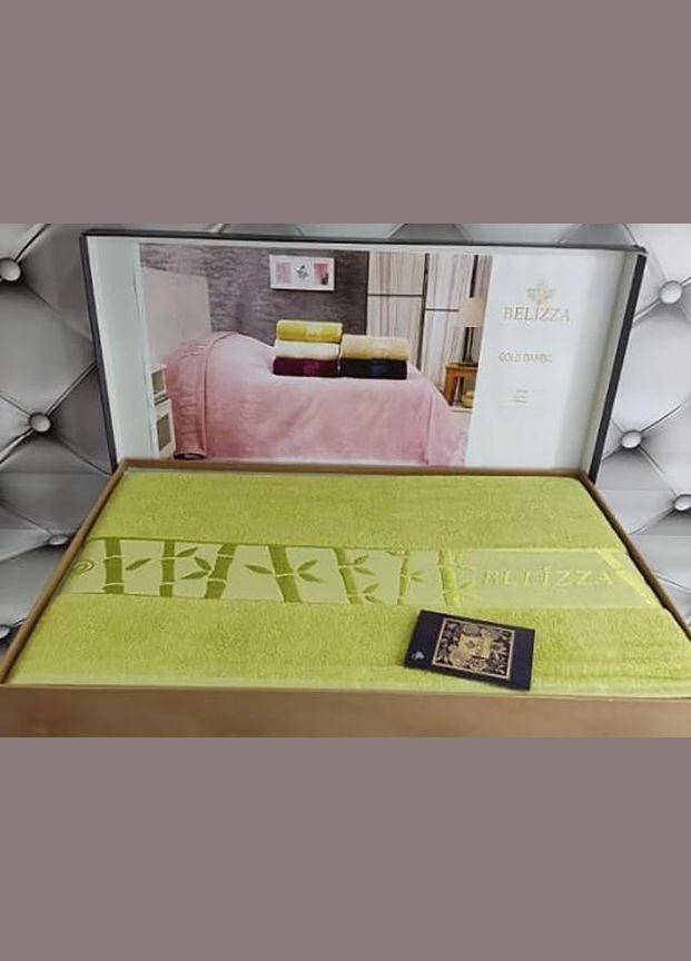 Махровая простыня "Gold Yesil" 200х220см Belizza (372175503)