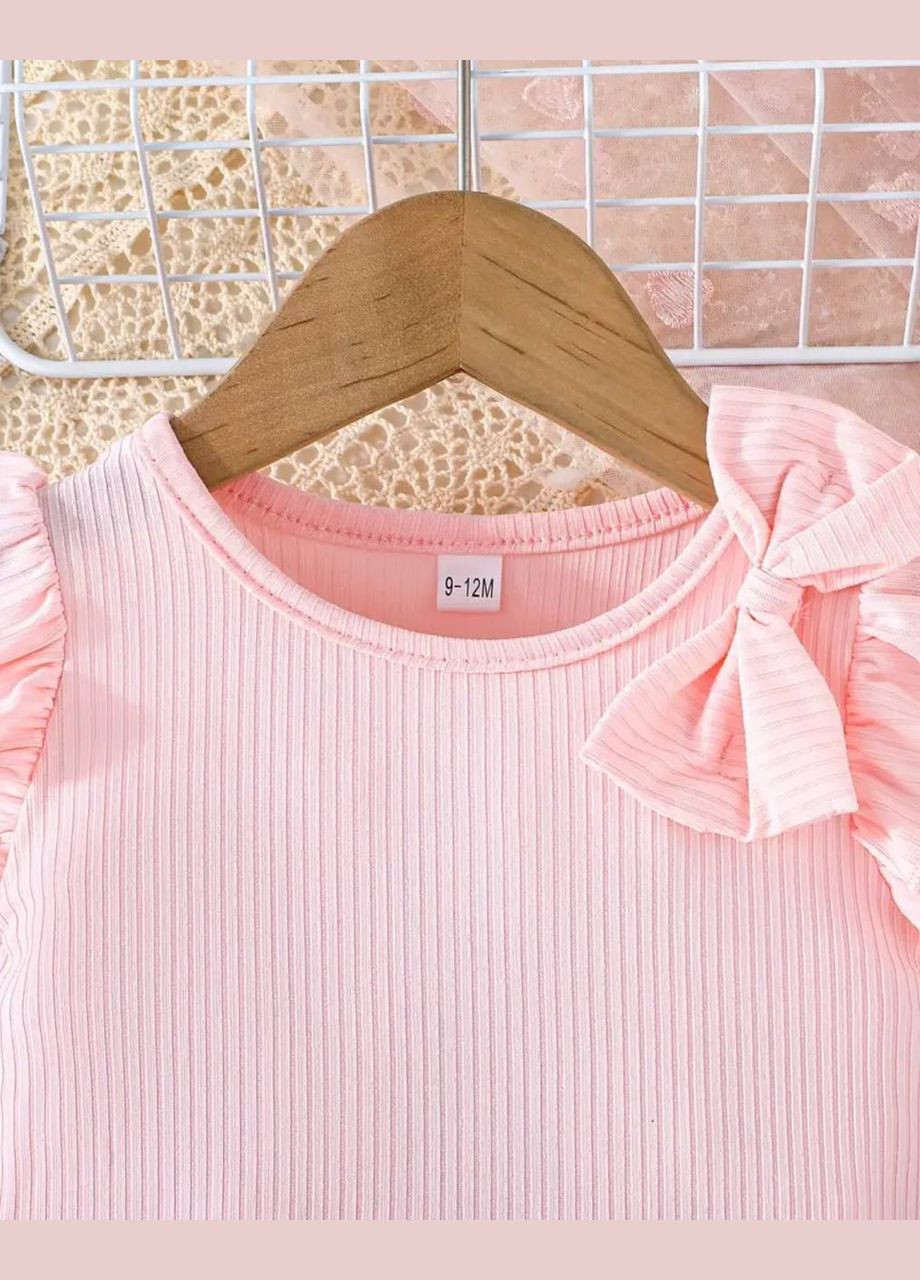 Світло-рожевий літній комплект для дівчинки No Brand Літній комплект