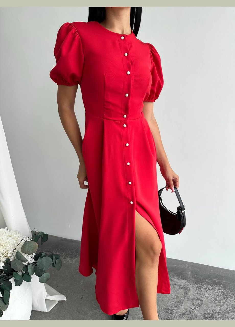 Красное кэжуал платье N.Family однотонное
