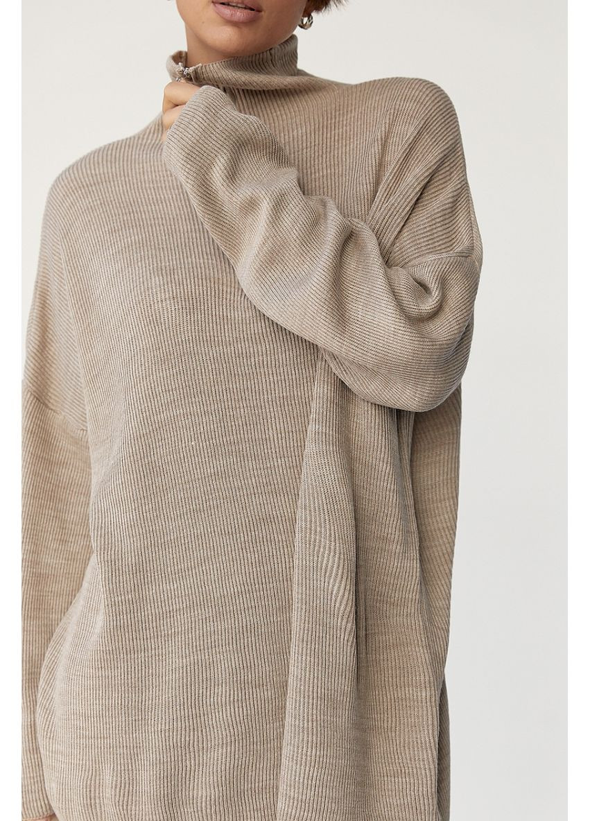 Свободный костюм в рубчик со свитером и прямыми брюками Lurex Костюм-двойка (370377251)