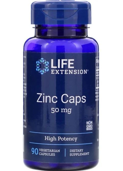 Цитрат цинку Zinc Caps 50 мг 90 капс Life Extension (357340187)