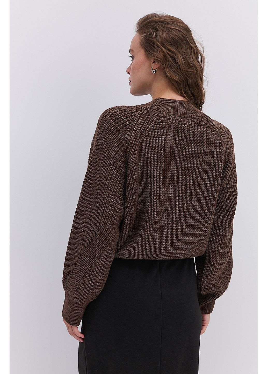 Вязаная женская кофта темно-серая с рукавами-регланами Arjen (364967532)