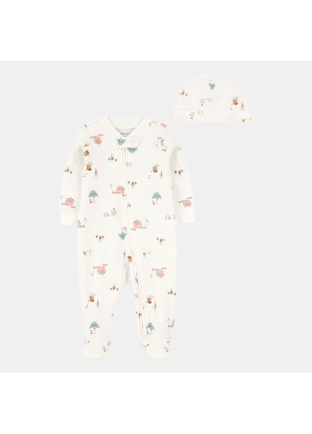 Рожева демісезонна комплект 2в1 чоловічок, шапочка для дівчинки 69-72 см (1s938910_9m) Carter's