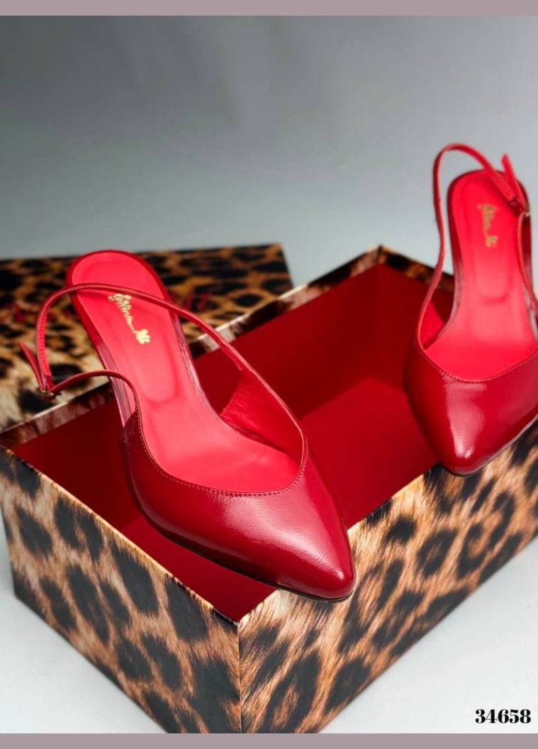 Nina Mi Туфлі слінгбеки слінгбекі червоний з натуральна шкіра, україна — демісезон (295547806)