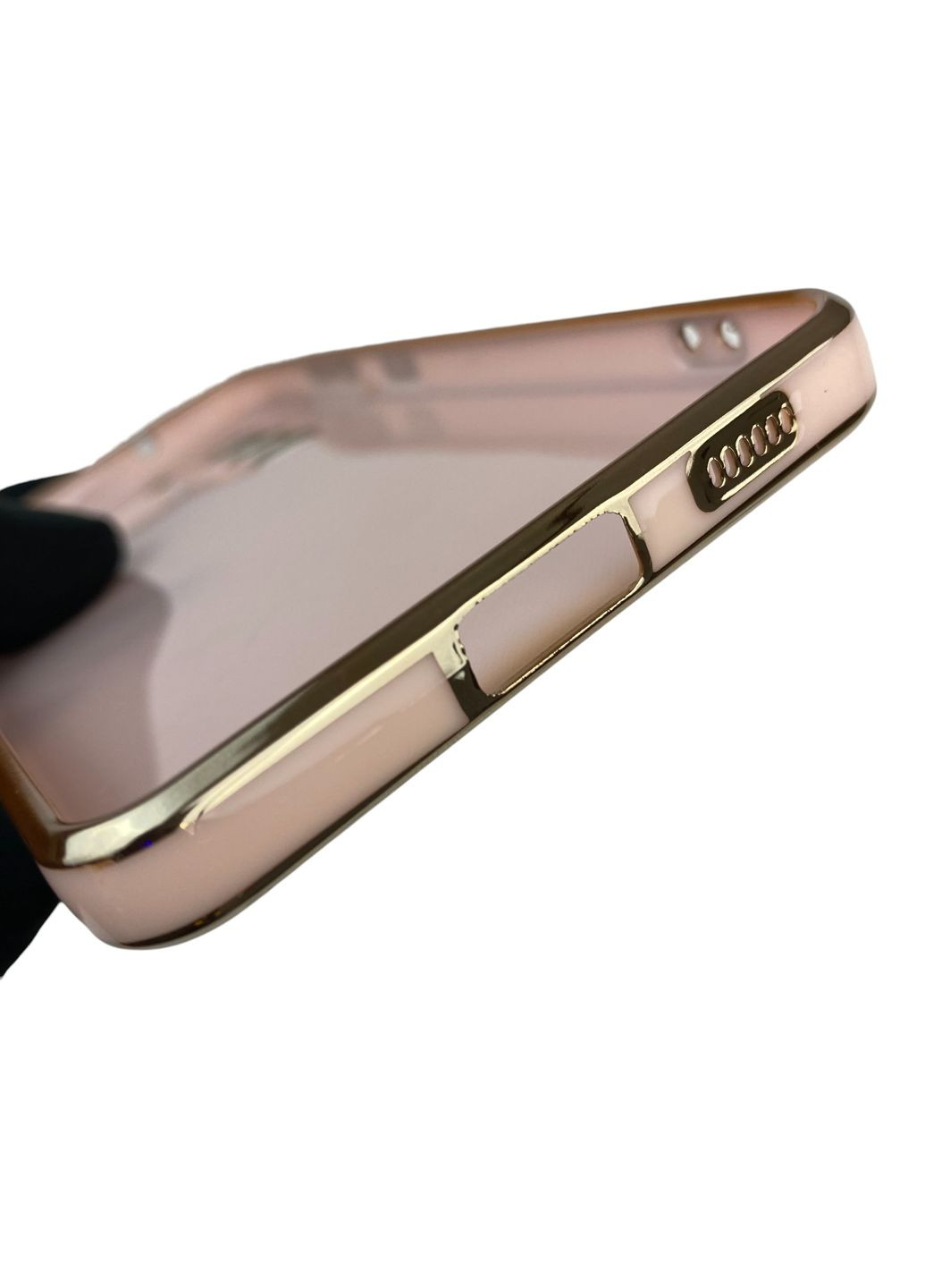 Чехол для Galaxy S21 FE SM-G990B с кольцом-подставкой с золотой окантовкой на самсунг с21 фе пудровый gs1 Samsung (366229836)