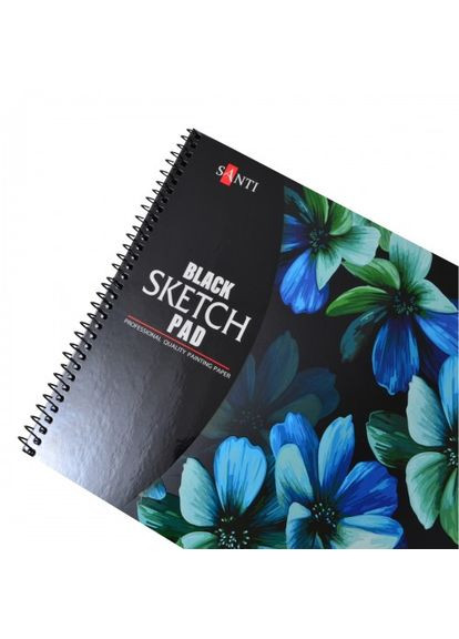 Альбом для рисования с черной бумагой А4 742608 32 листа Santi (370369153)