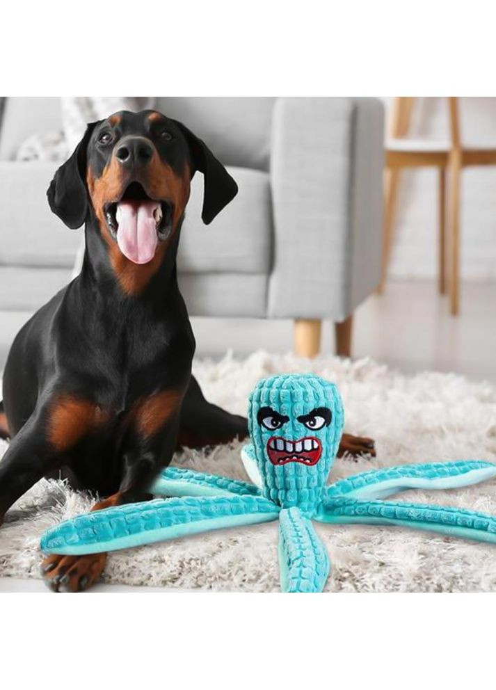 Іграшка жувальна м’яка для собак Восьминіг блакитного кольору (TA0137_4) No Brand (372126392)