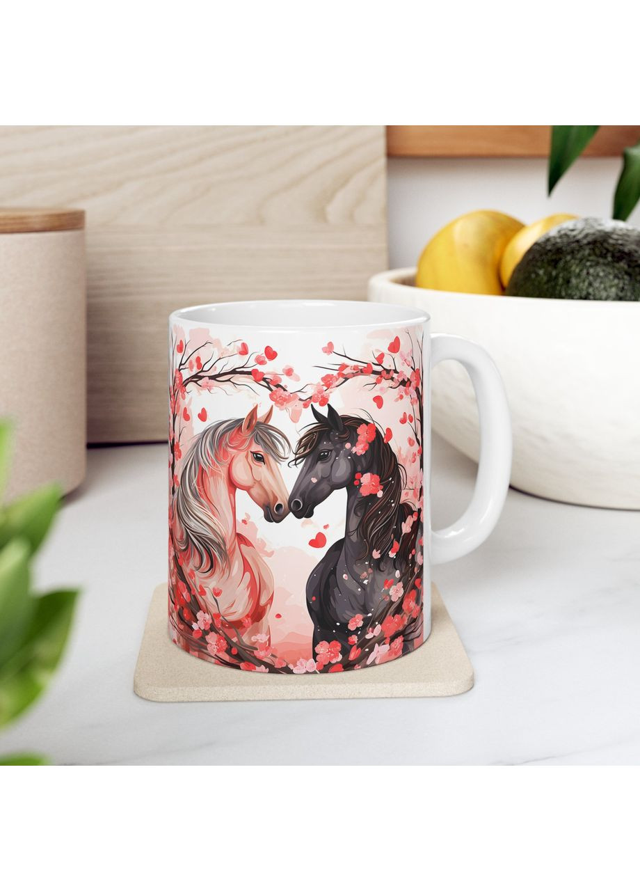 Керамічна чашка з дизайном "Пара коней" No Brand (368671686)