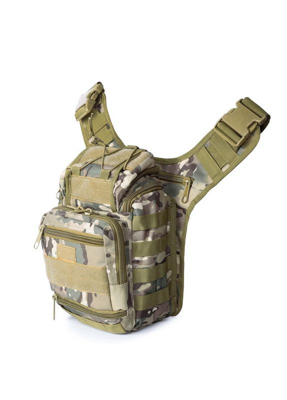 Сумка тактична через плече Outdoor A25 Camouflage CP камуфляжна з регуляцією ременя 6 шт. Aokali (352012356)
