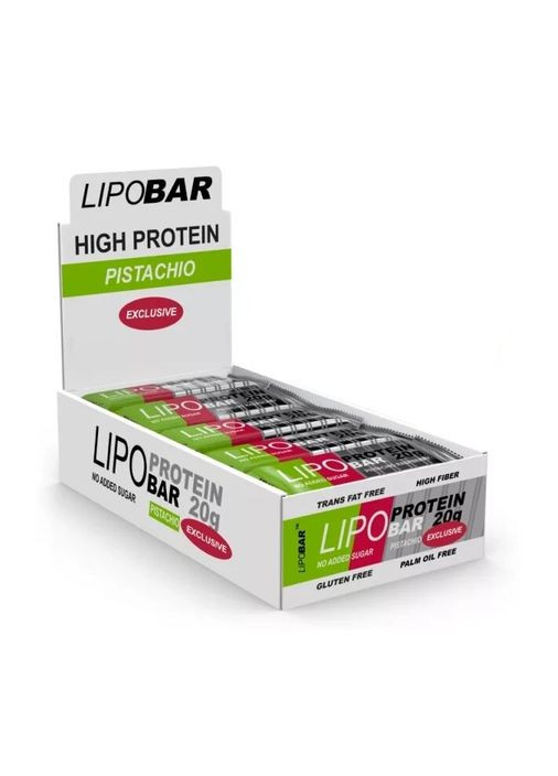 Батончик Protein Bar БЛОК, 20*50 грам - Фісташка Lipobar (341321390)