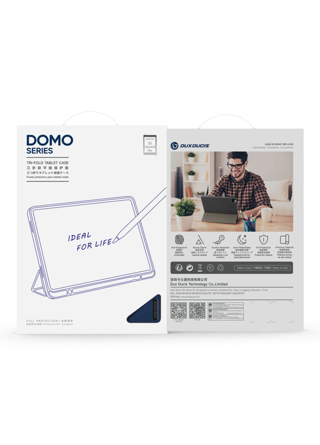 Чехол Domo для Samsung Tab S10 FE Plus (X620/X626B) с S Pen Holder & Auto Sleep Wake Pink Dux Ducis Samsung Galaxy Tab S10 FE Plus (X620/X626) (370440291)