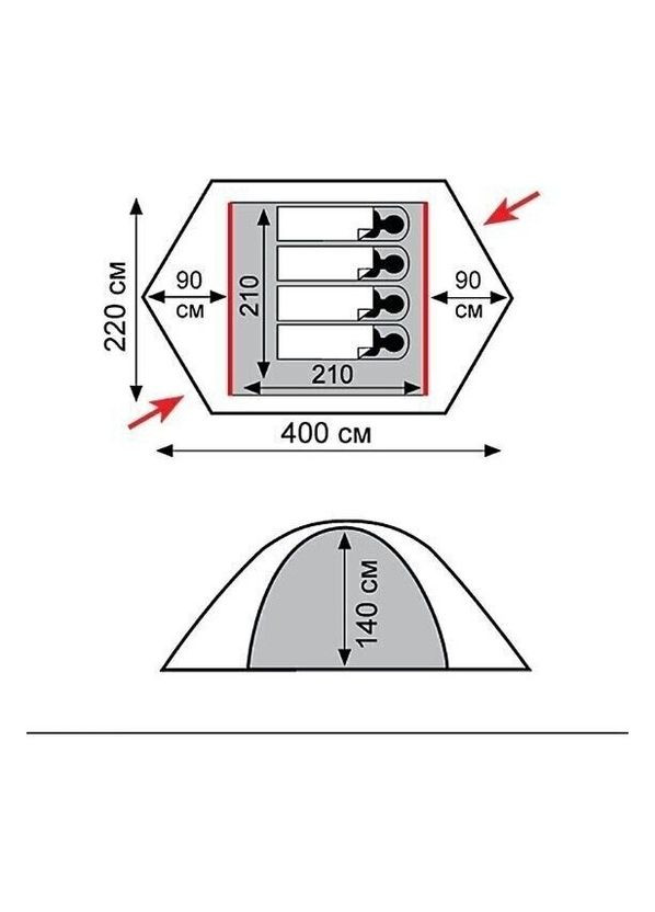 Палатка ROCK 4 (V2) зеленая (TRT029-green) (TRT-029-green) Tramp (315518476)